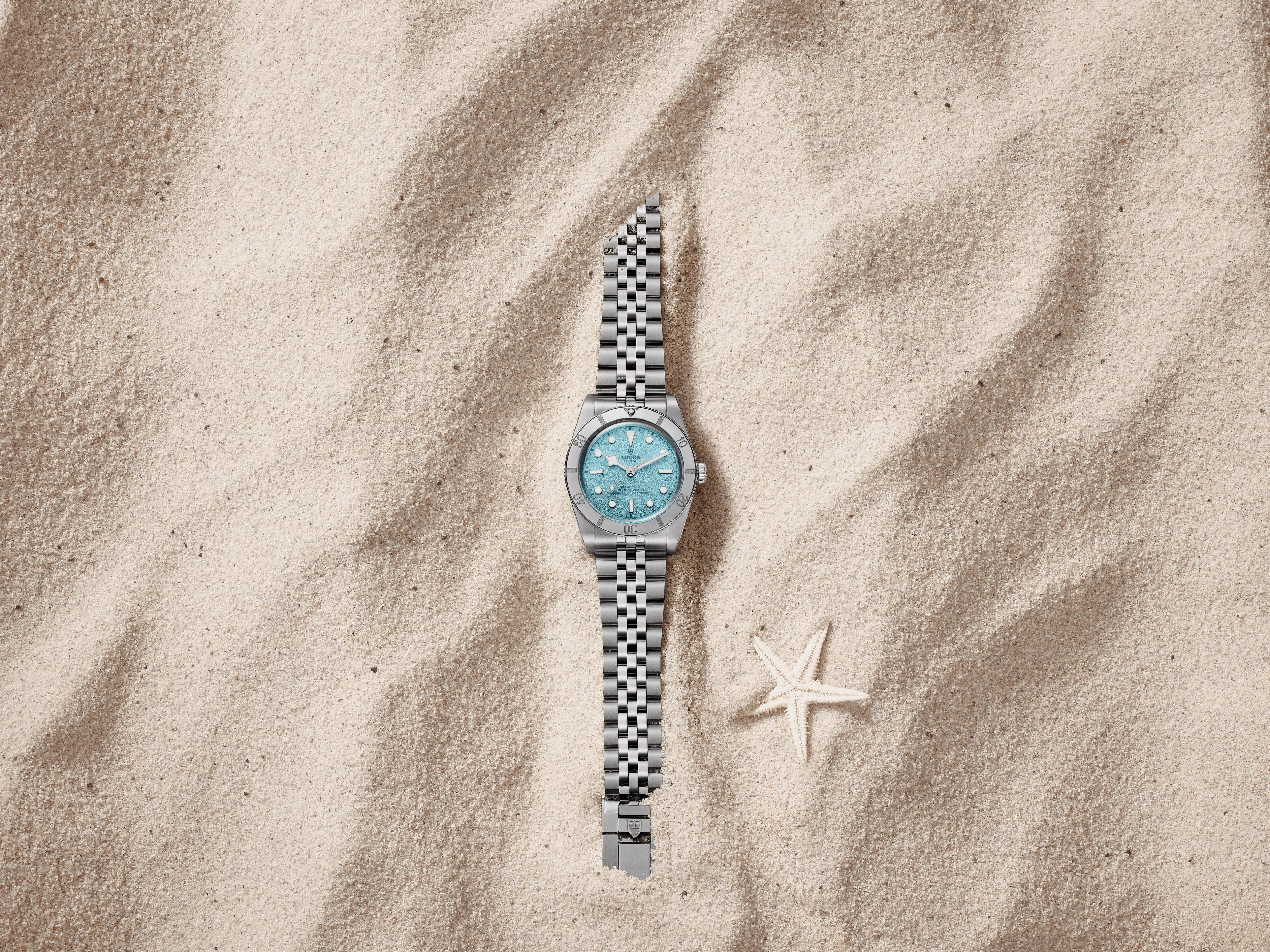 Tudor's Lagoon Blue dive watch is the perfect summer accessory.