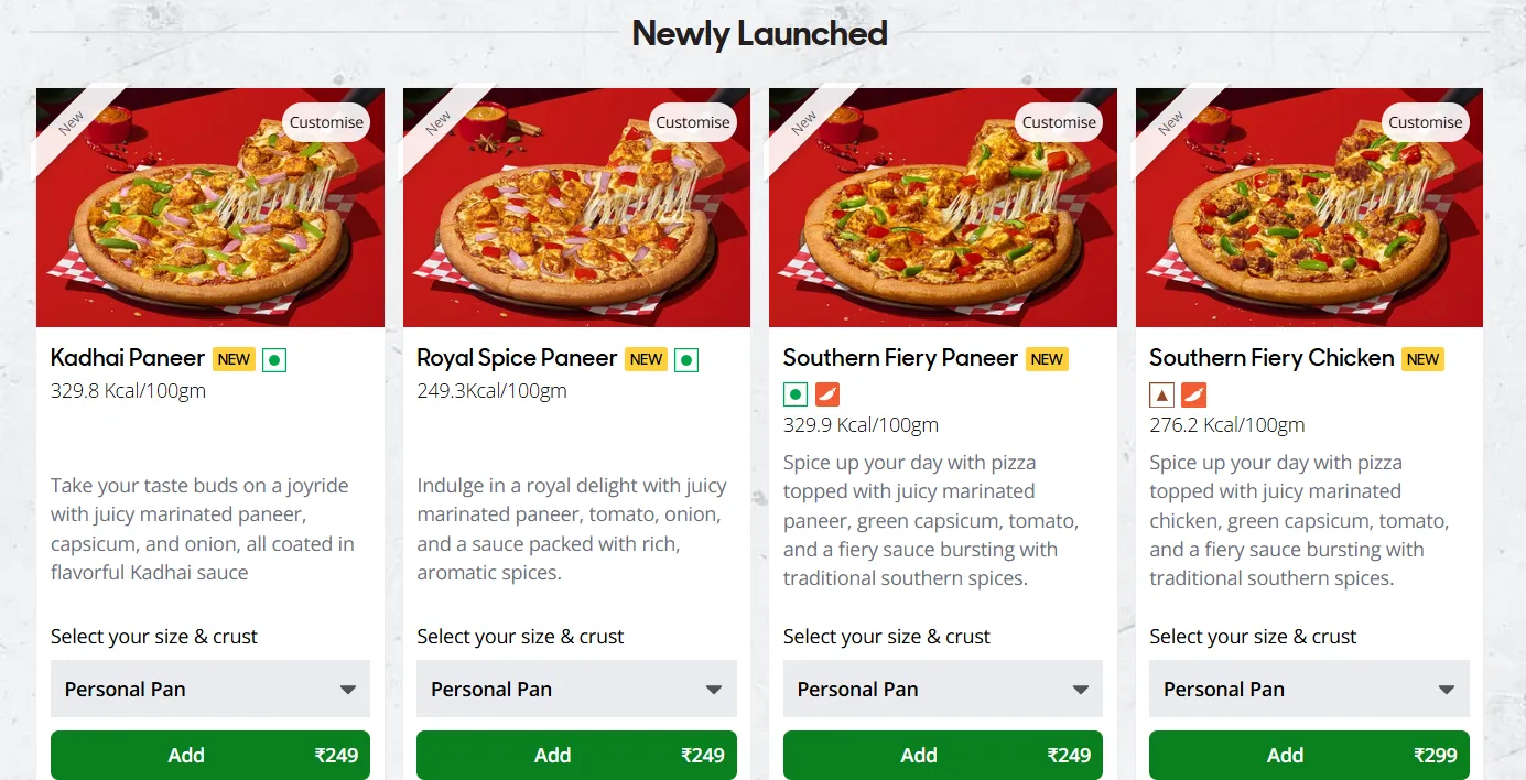 Pizza Hut website
