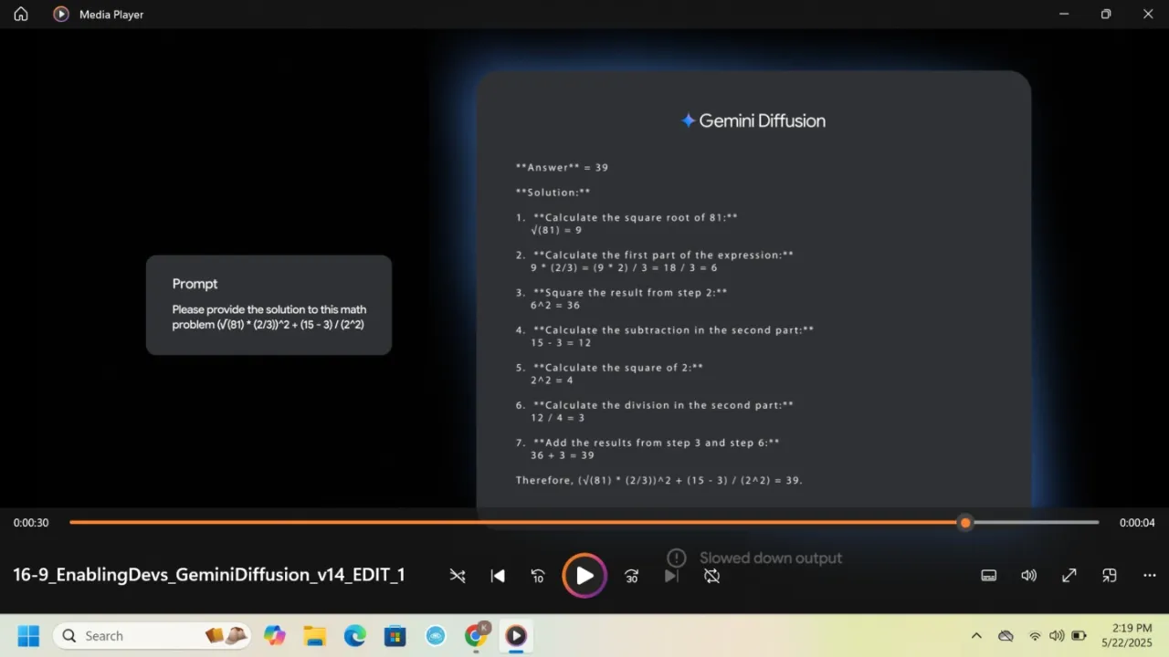 A still showing how it works by Google 