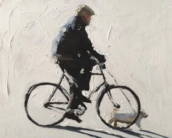 Man Cycling -bicycle Painting - Cycling Art - Cycling Poster - Cycling  Print - Fine Art - From Original Oil Painting by James Coates - Etsy