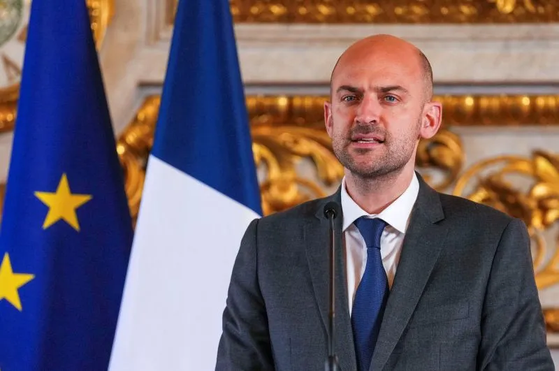 French Minister for Europe and Foreign Affairs Jean-Noël Barrot speaks during a press conference in Paris on July 4.