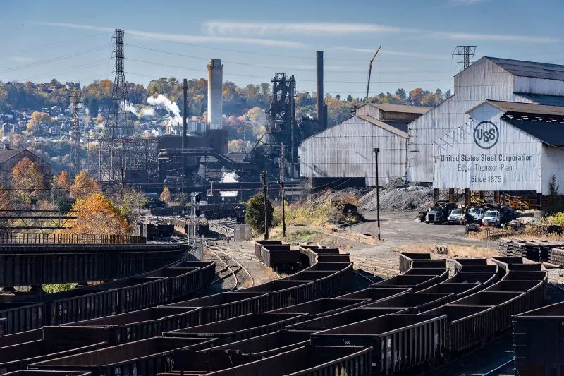 The Edgar Thomas Plant of the United States Steel Corporation in Braddock, Pennsylvania, on October 27, 2022.