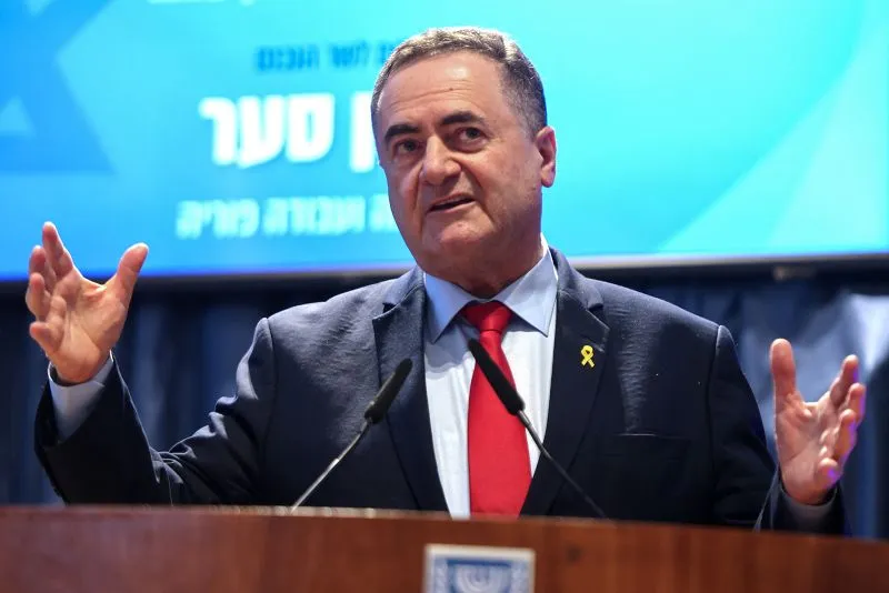 Israel Katz during an event at the Ministry of Foreign Affairs in Jerusalem on November 10, 2024.
