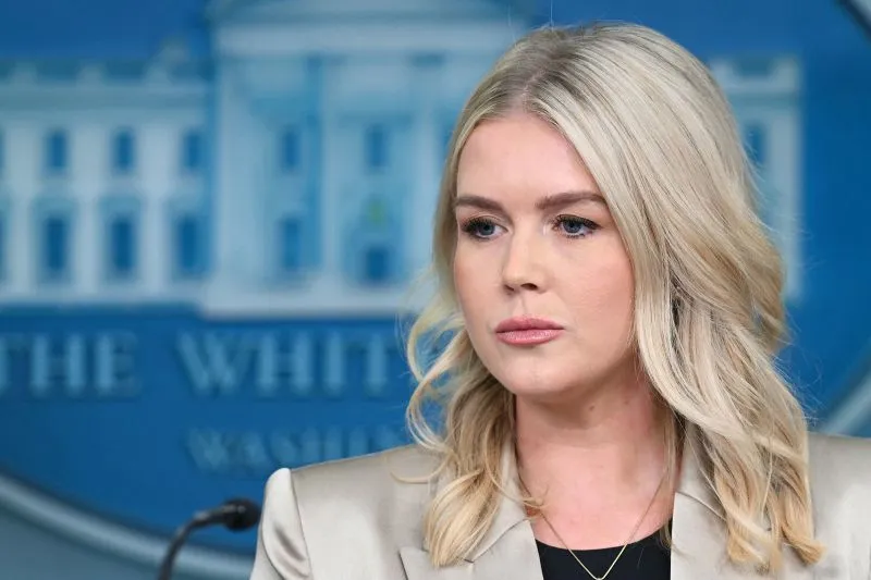 White House Press Secretary Karoline Leavitt speaks during the press briefing in the Brady Briefing Room of the White House on Friday.
