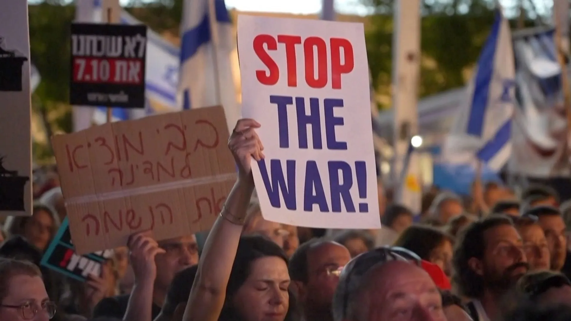 Watch: Protesters pack Tel Aviv square to demand Gaza ceasefire