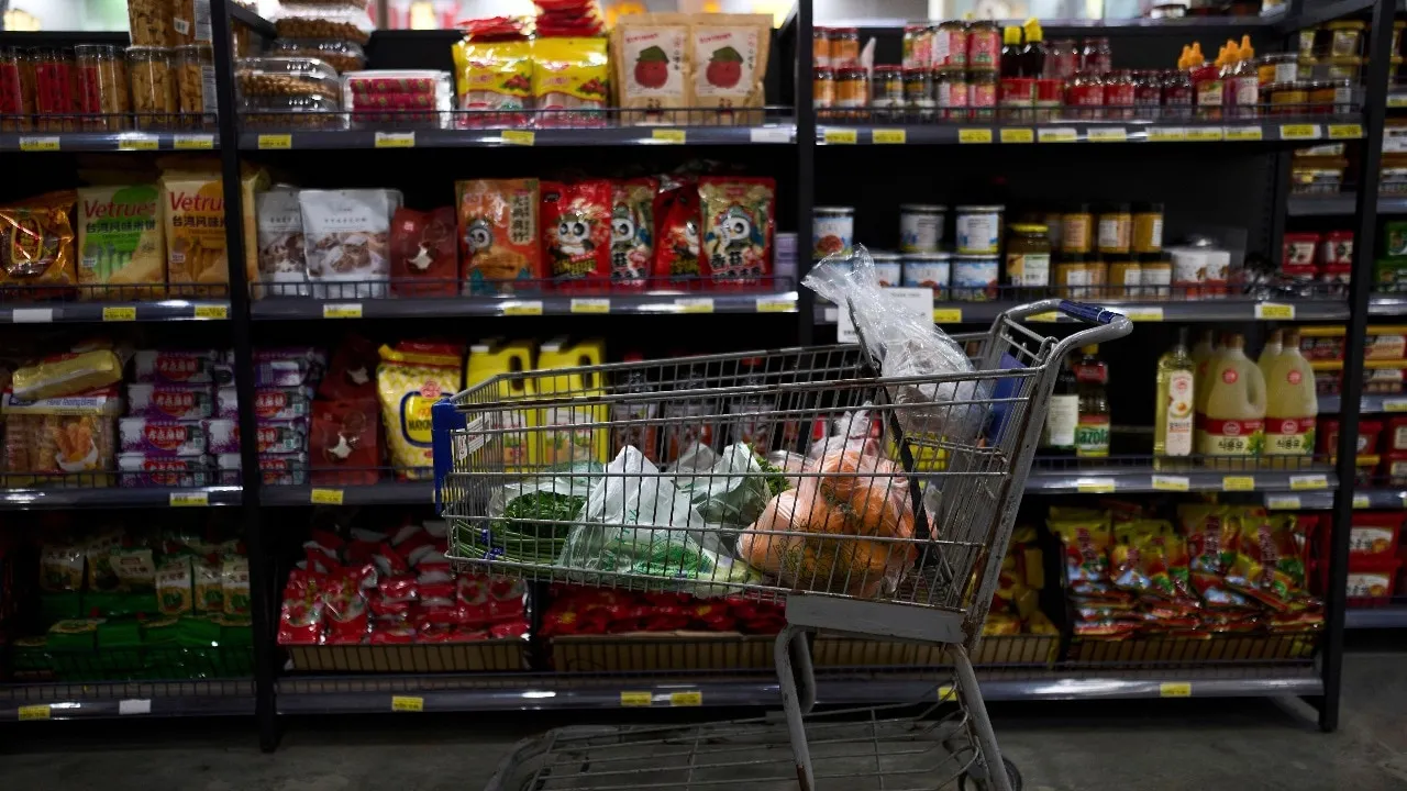 A trolley at a shopping mart