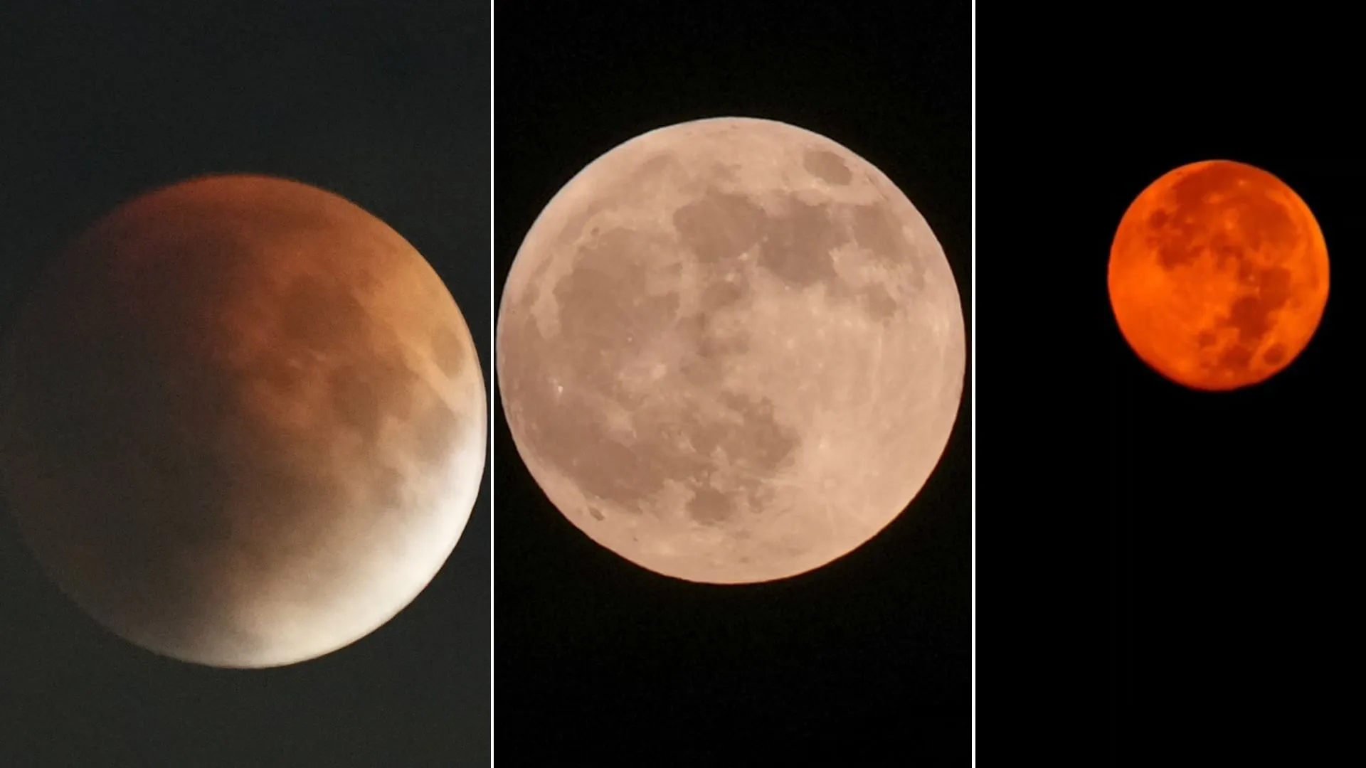 Lunar Eclipse Photos Blood Moon seen across India Chandra Grahan 2025 Earth shadow on moon know details