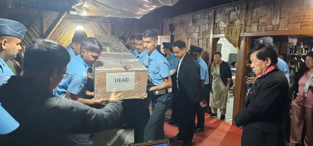জিৰোলৈ ঘৰলৈ অনা হ'ল শ্বহীদ তাগে হাইলিয়াঙৰ নশ্বৰদেহ 