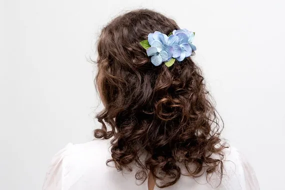 Blue Hydrangea Hair Pin Blue Hydrangea Hair Comb Hydrangea - Etsy Australia