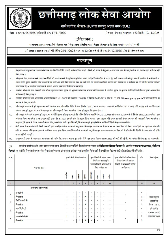 CGPSC APPLICATION FORM