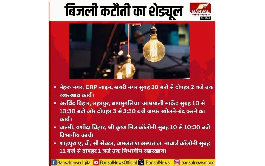 Bhopal Power Cut Schedule