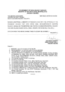 CG Raipur Bilaspur DRM Transfer List