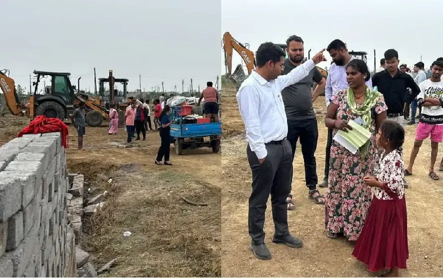 CG Raipur Kaushlya Vihar Bulldozer Action