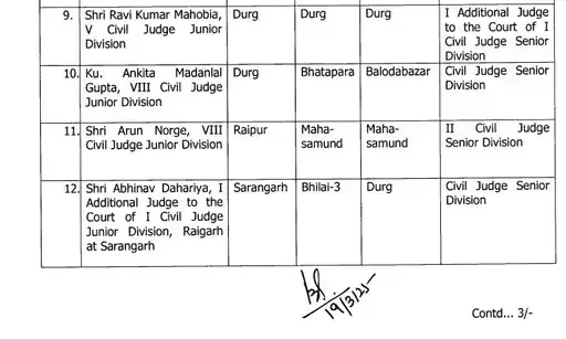 Civil Judges Transfer