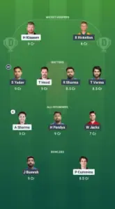Grand League Team for SRH vs MI Dream11 Prediction