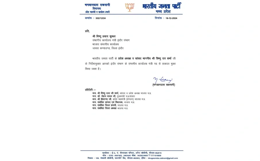 BJP MP NOTICE