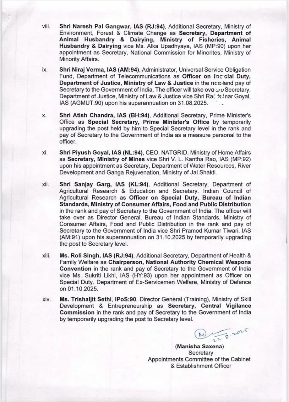 Senior IAS Transfer Central Deputation 1