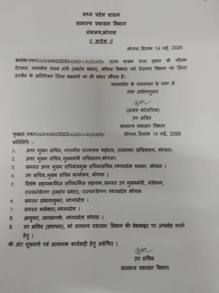 Gautam Tetwal gets new responsibility of Barwani