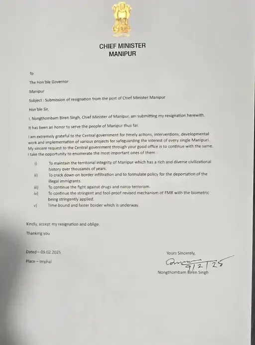 Manipur CM Resigns