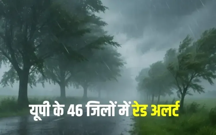 UP Mausam bhari barish orange alert 46 district weather update hindi zxc
