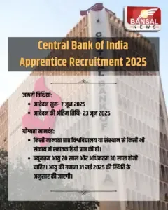 CBI Apprentice Recruitment 2025