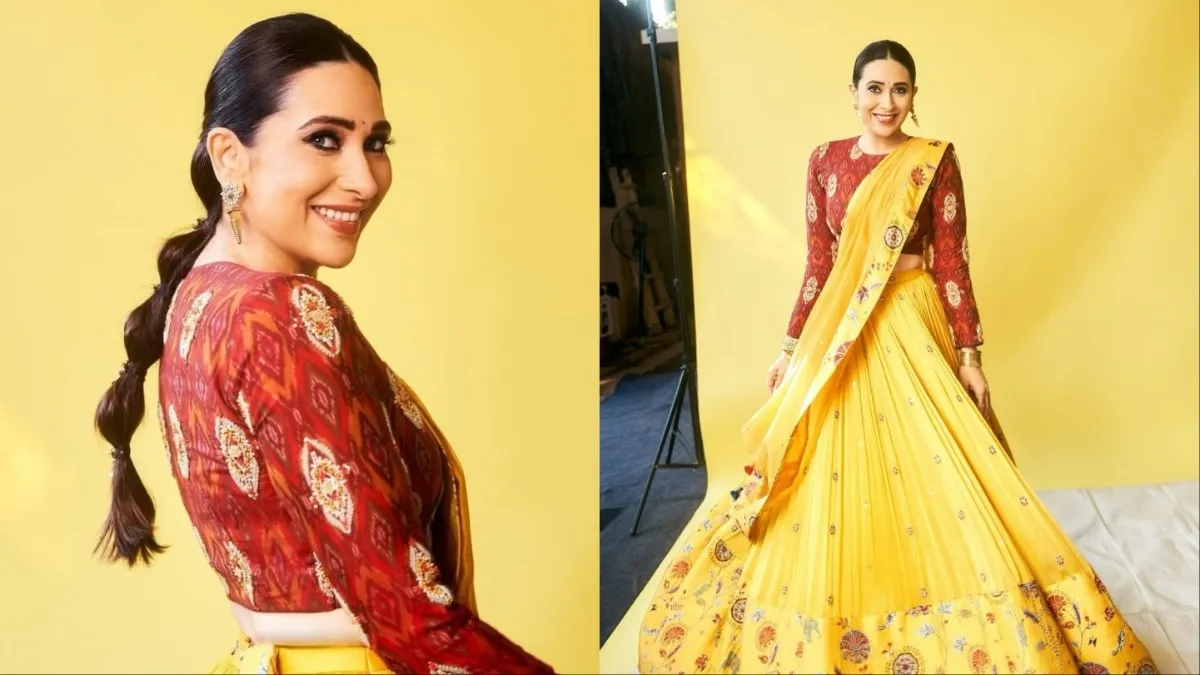 Karisma Kapoor’s yellow lehanga