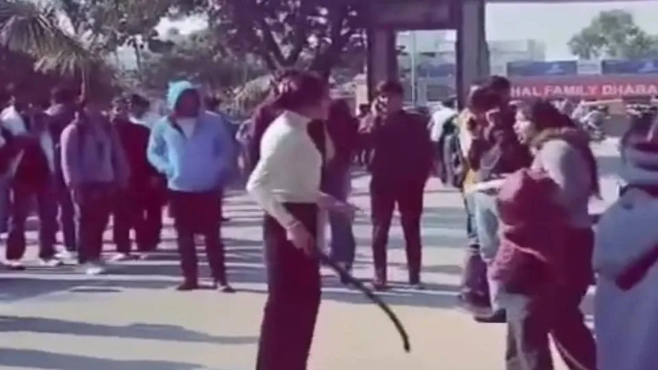 Meerut College Fight: Girl Beats Student With Belt Over Boyfriend Comment Check Viral Video
