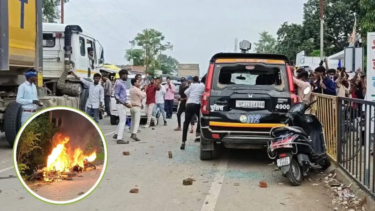 सड़क पर भीम आर्मी का उत्पात