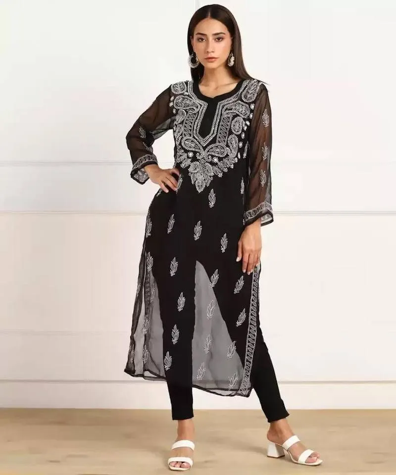 Top 53+ chikankari kurti black best - thtantai2
