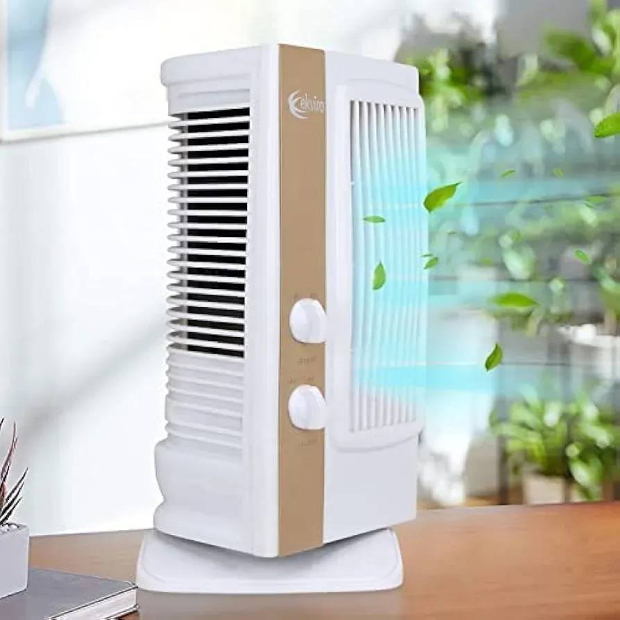 Ekvira Oscillating Personal Tower Fan: Compact, Portable, High-Speed -120°  Wide Oscillation for Desk, Table, Kitchen, Office| Air Cooler Without  Water| 1.2ft Height| Includes USB Mobile Charger -White - Price History