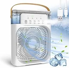 Sponsored Ad - MODERN LIVING Portable Humidifier Air Cooler Mist Fan Mini Cooler For Home With 3 Speed Mode With Water Spr...