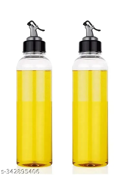 Plastic Oil Dispenser, 1000ml, Pack of 2, Clear