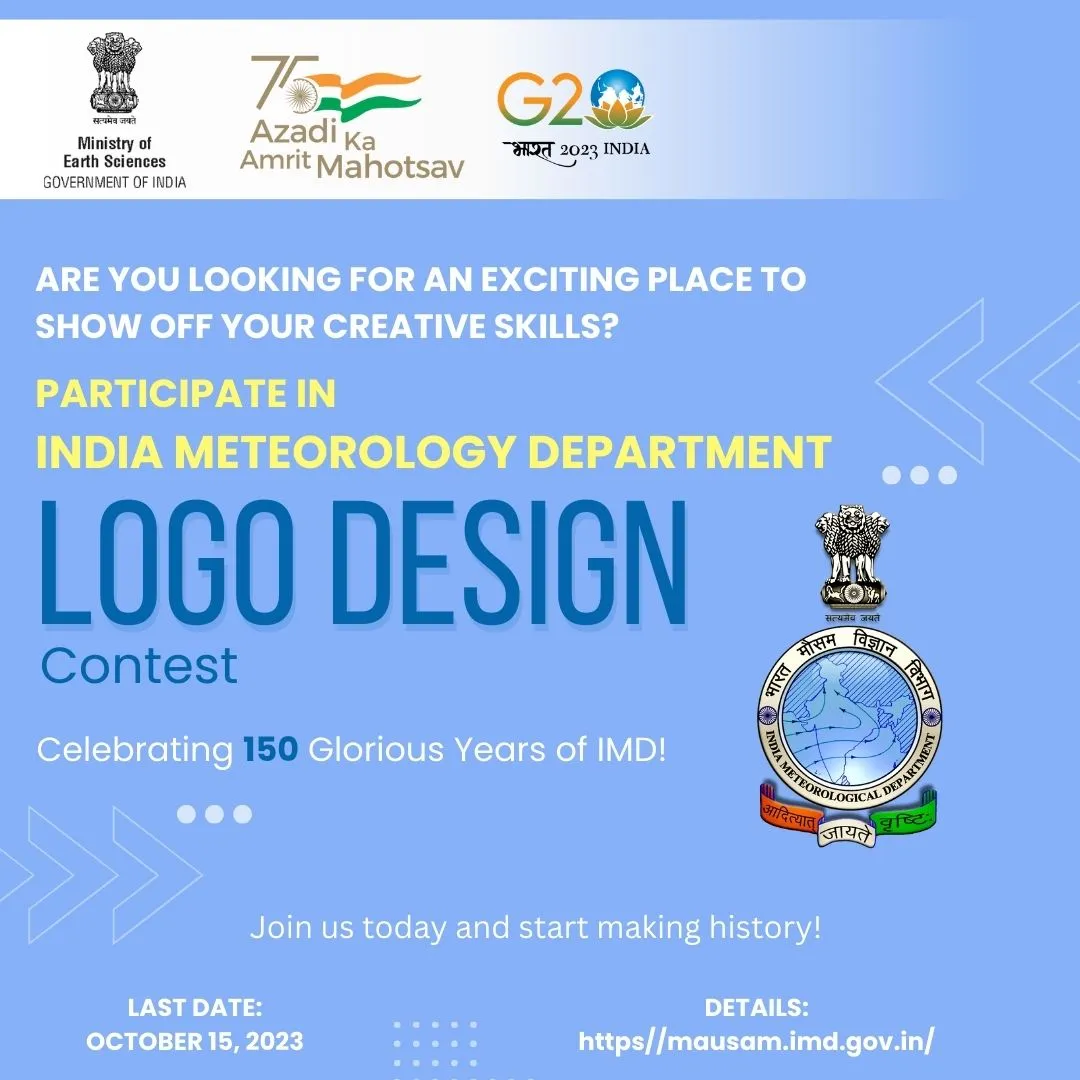 India Meteorological Department on X: "Join the #IMD Logo Design Contest and make history! Celebrate 150 years of excellence. Submit your design by Oct 15, 2023. Details: https://t.co/X0evy1dXRx https://t.co/vHipMa0Nmv" / X