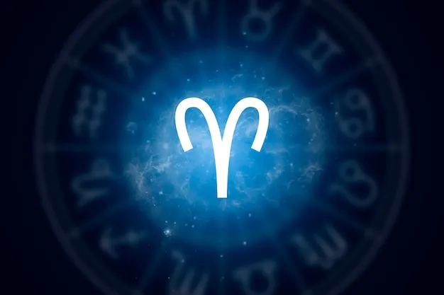 Aries zodiac sign on a background of the starry sky
