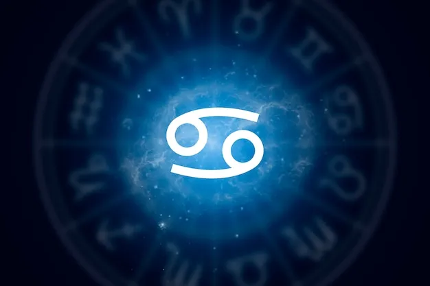 Cancer zodiac sign on a background of the starry sky