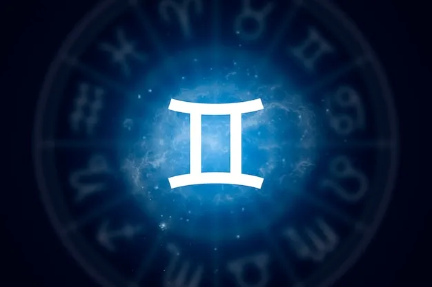Gemini zodiac sign on a background of the starry sky