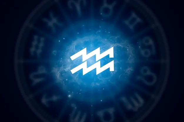 Zodiac sign Aquarius on a background of the starry sky