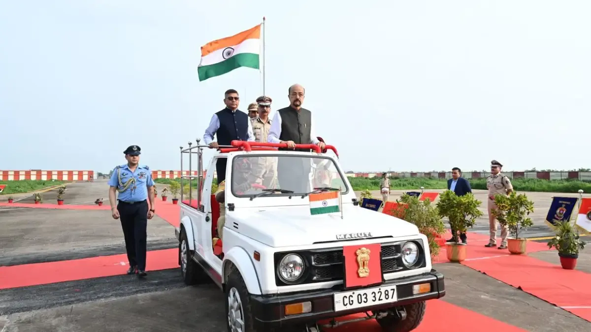 New Governor Ramen Deka taking salute