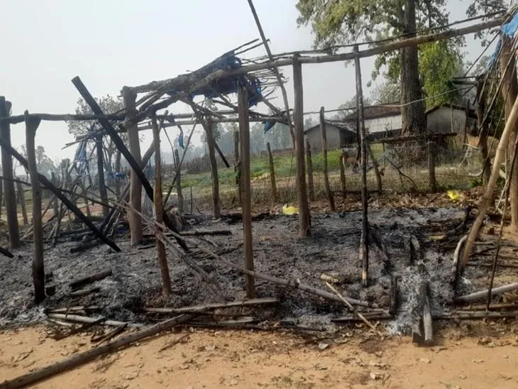 Fire in Protest Site Hasdeo Forest Protest 