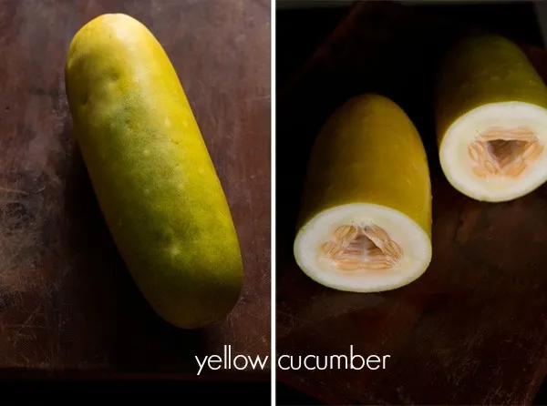 yellow cucumber for dhondas recipe. 