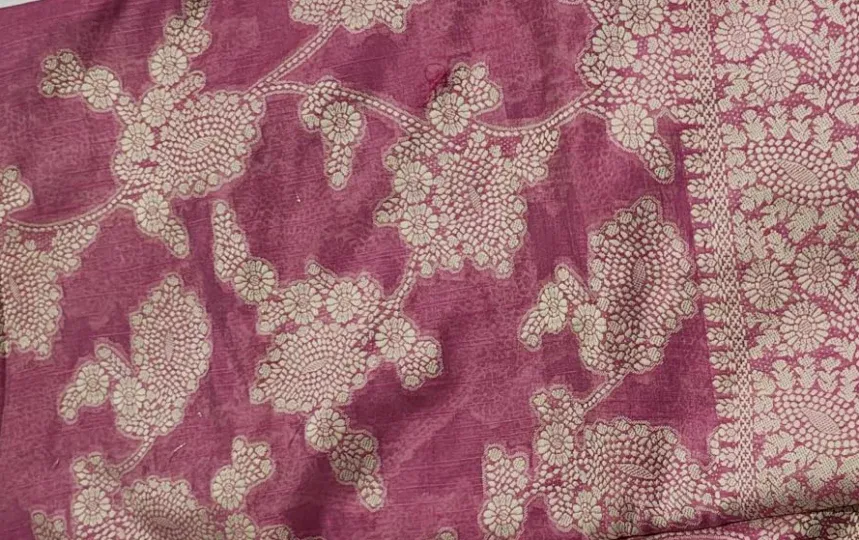 Lucknowi Chikankari Linen cotton Woven Sarees