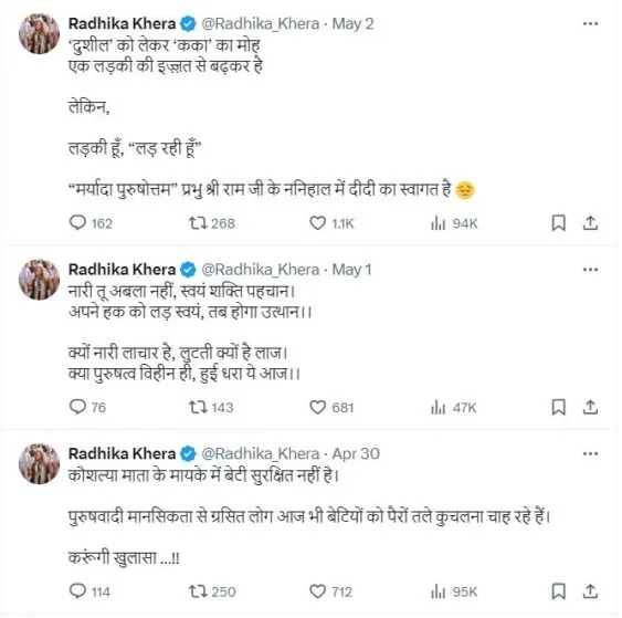 Radhika Khera Controversy Case-X post