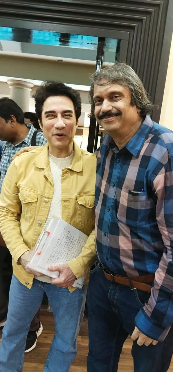 Faissal Khan with senior journalist Chaitanya Padukone at press-conference