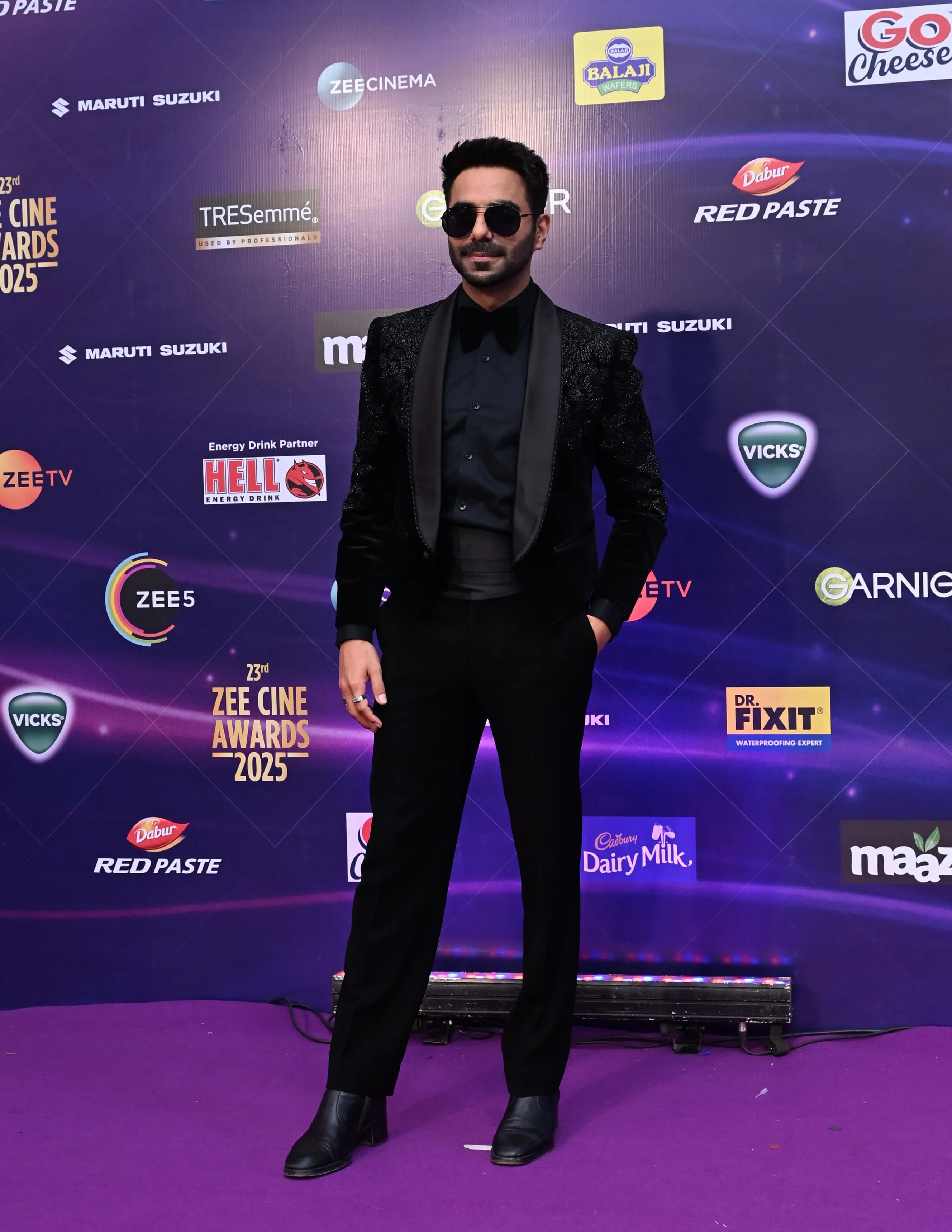 Aparshakti Khurana at the Zee Cine Awards 2025 purple carpet