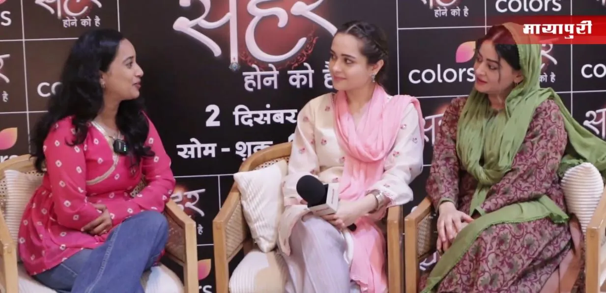 Actress Mahi Vij with Rishita Kothari on mayapuri set