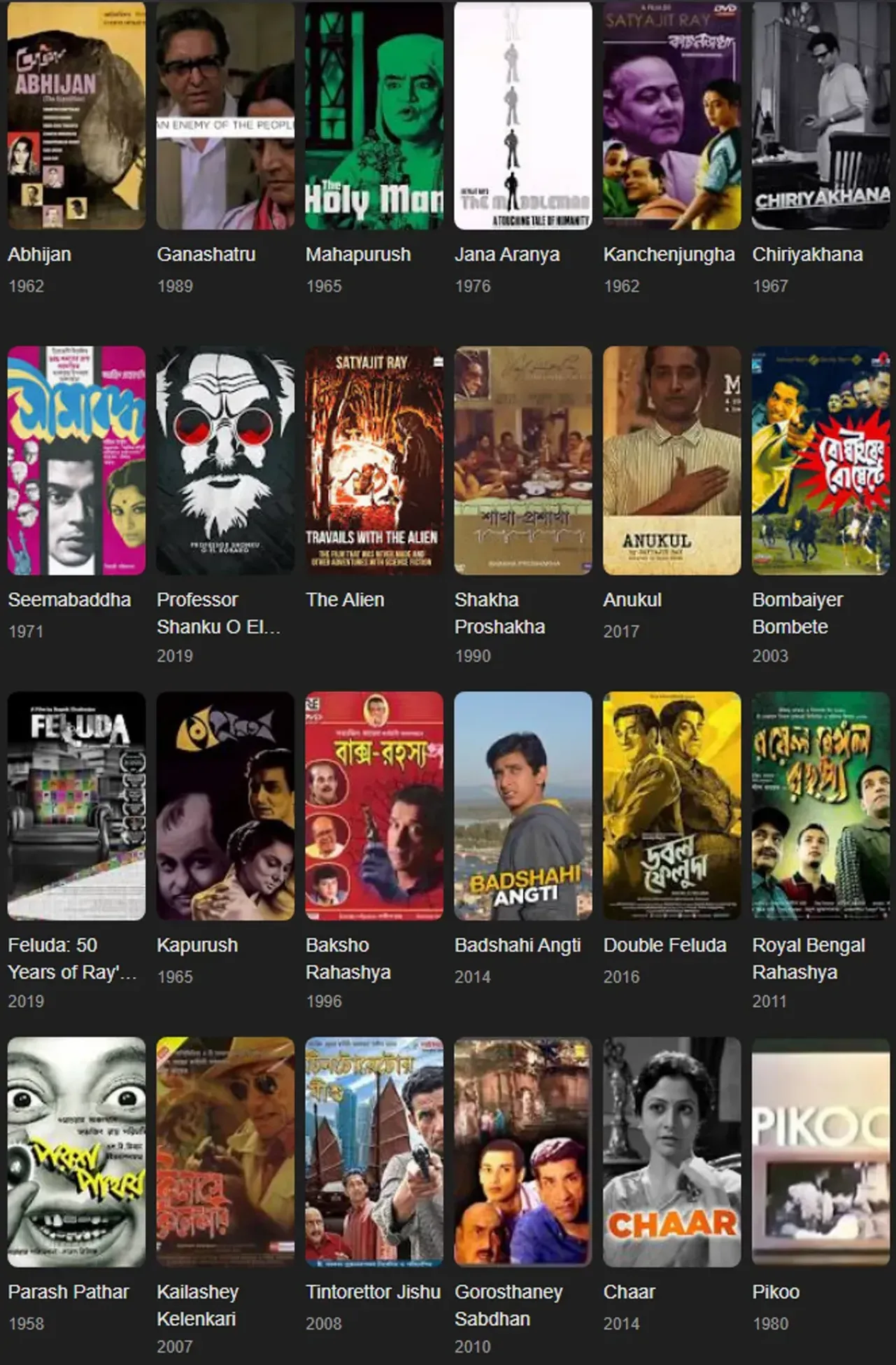 Satyajit Ray Movies