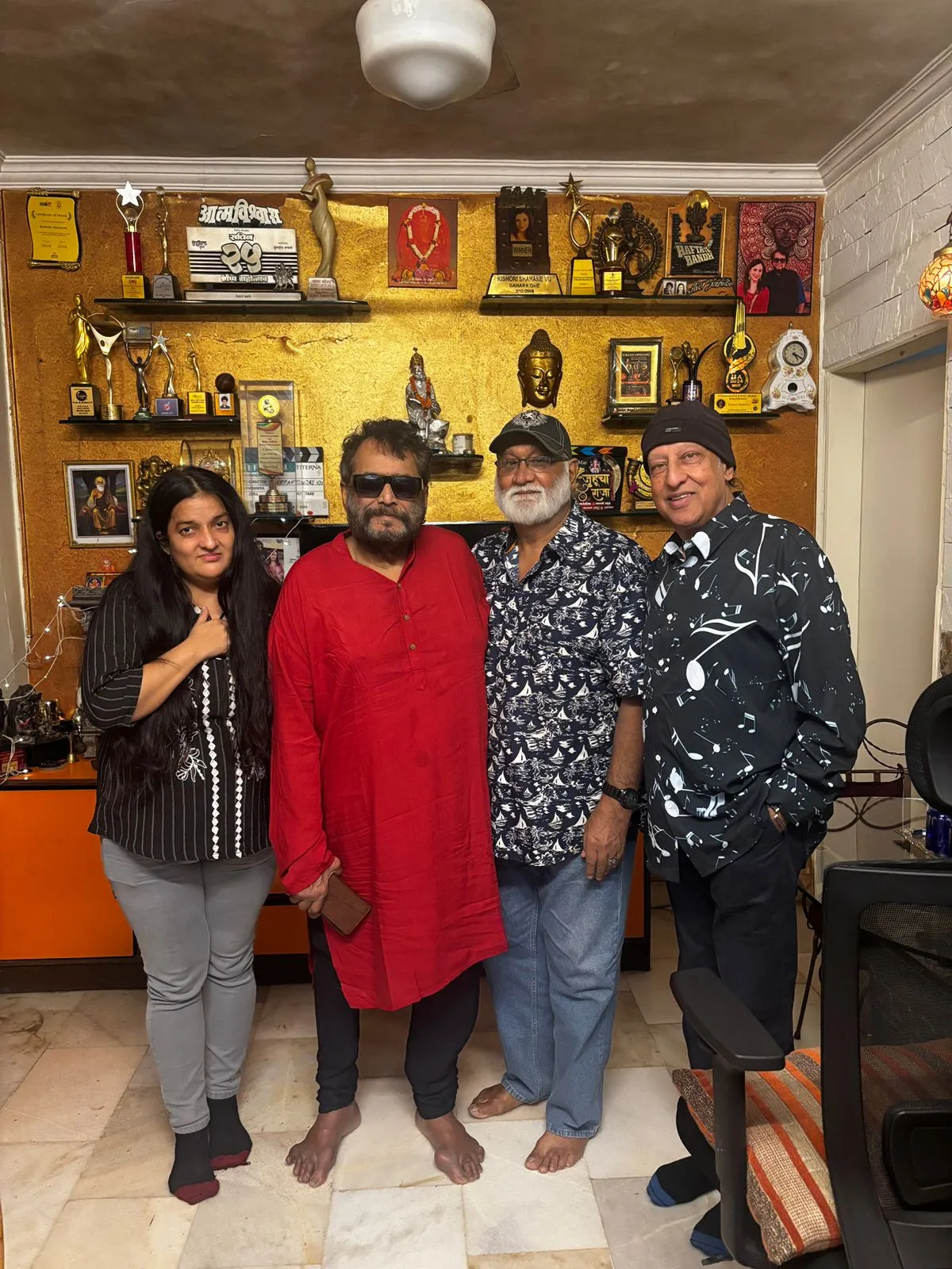 In Pics (  L to R) Priyanka Raina with Deepak Balraj,  IP Singh , and Bali Brahmbhatt 