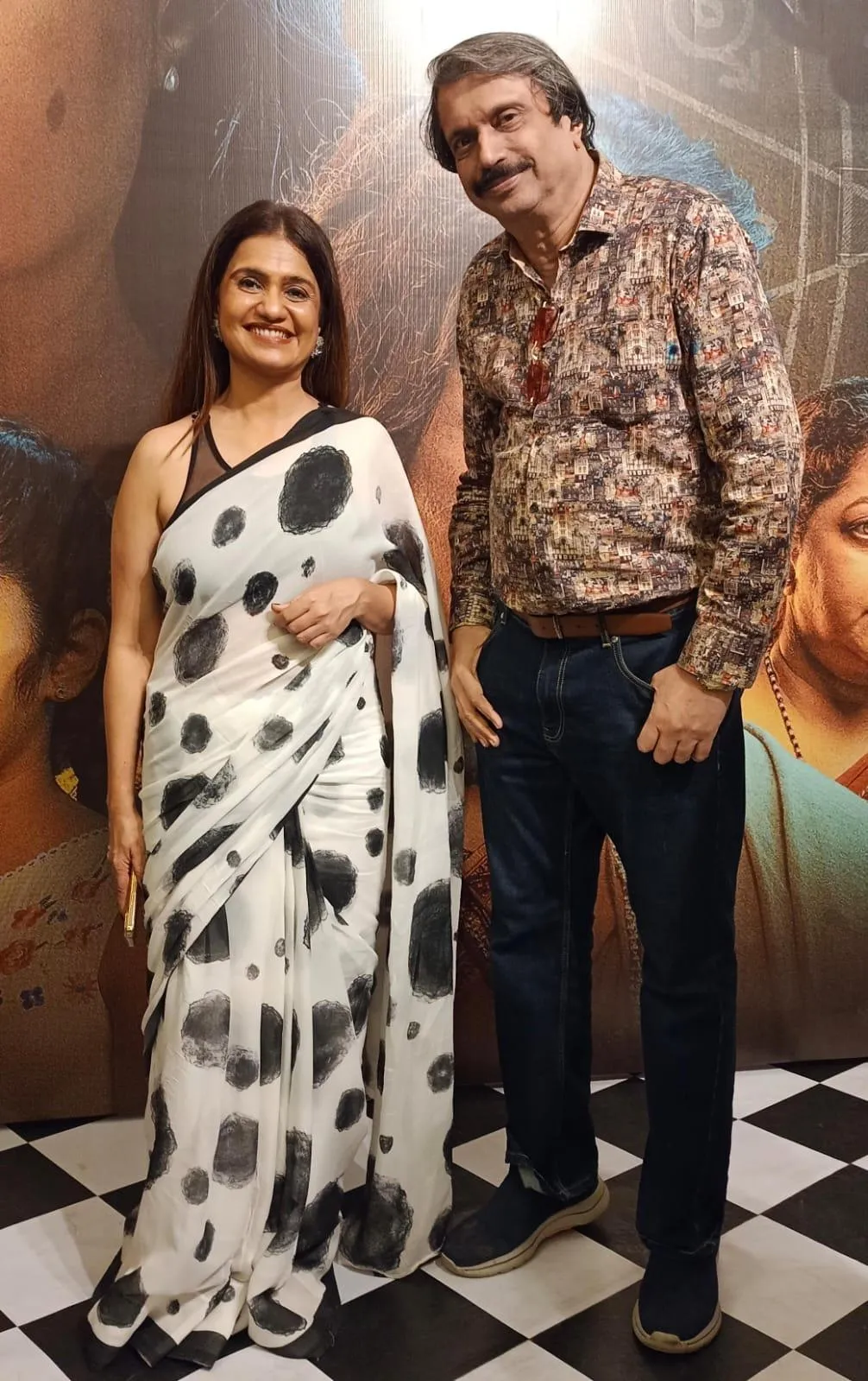Amruta Subhash with sr journalist Chaitanya Padukone at 'Jarann' event