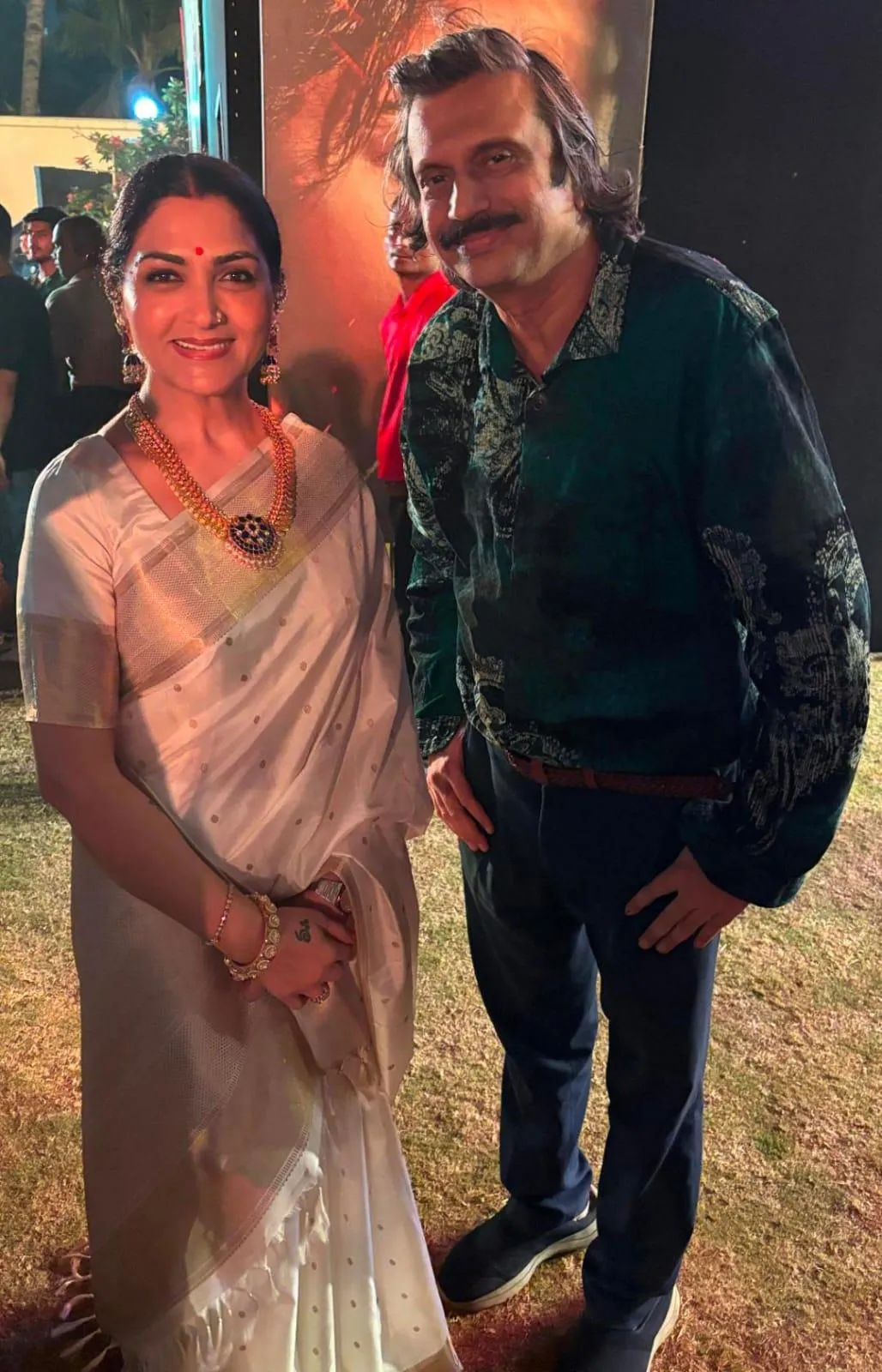 Actress Khushboo Sundar with sr journalist Chaitanya Padukone