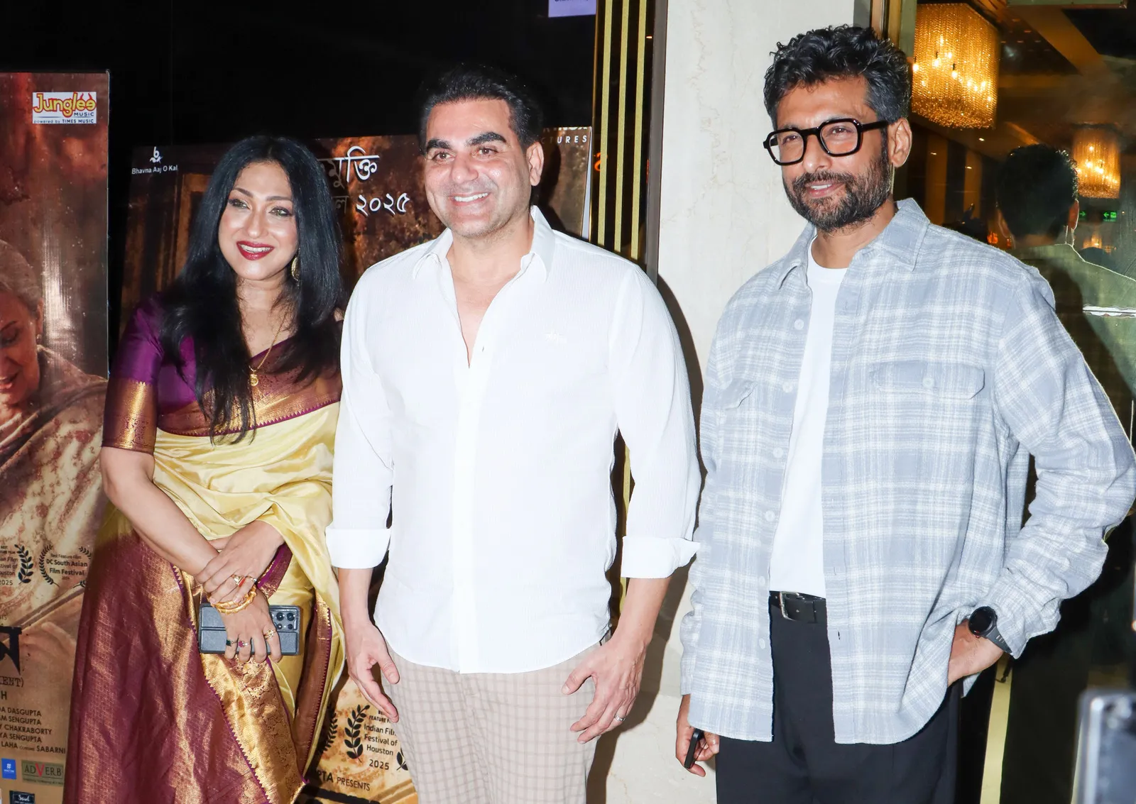 Rituparna Sengupta with Arbaaz Khan and Indranil Sengupta